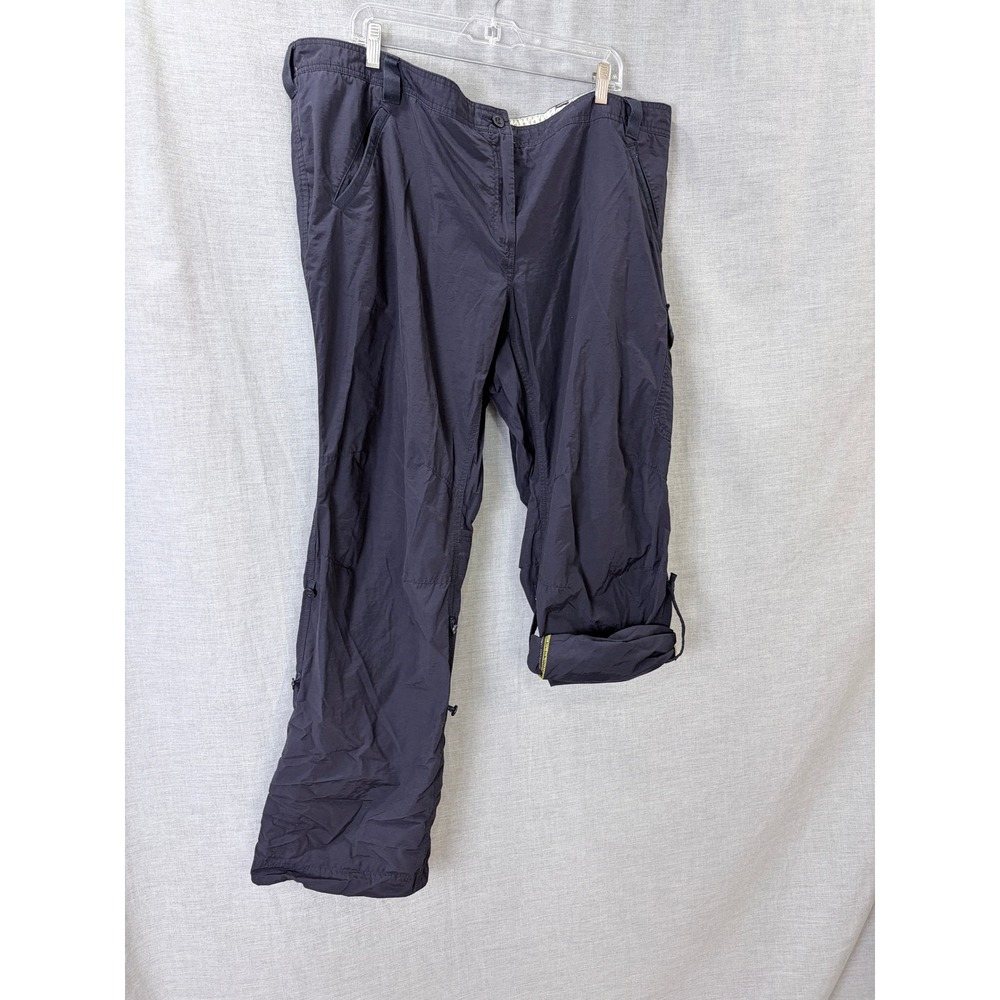 Lands End Gray Convertible Cargo Hiking Pants Roll Tab Capri Plus Size 24W - Picture 2 of 10